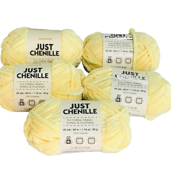 Premier Office New Premier Just Chenille Yarn 5 Pastel Yellow Yarn